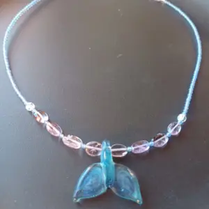 Dolphin Tail Necklace with amethyst